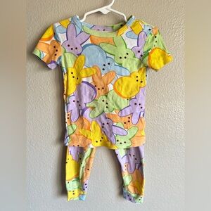 Peeps Easter spring shirt and pants pj set size 4T toddler unisex 100% cotton